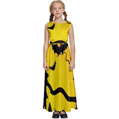 Halloween Night Terrors Kids  Satin Sleeveless Maxi Dress by Ket1n9