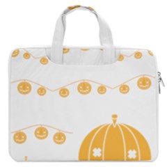 Pumpkin Halloween Deco Garland Macbook Pro 13  Double Pocket Laptop Bag by Ket1n9