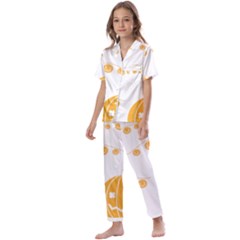 Pumpkin Halloween Deco Garland Kids  Satin Short Sleeve Pajamas Set by Ket1n9