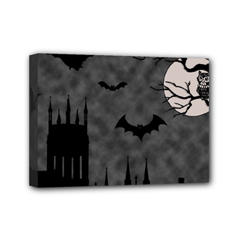 Halloween Background Halloween Scene Mini Canvas 7  X 5  (stretched) by Ket1n9