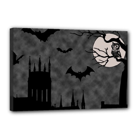 Halloween Background Halloween Scene Canvas 18  X 12  (stretched) by Ket1n9