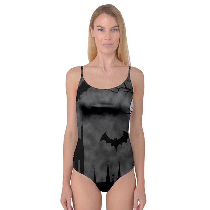 Halloween Background Halloween Scene Camisole Leotard 