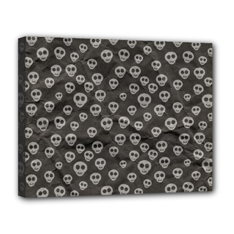 Skull Halloween Background Texture Canvas 14  X 11  (stretched) by Ket1n9