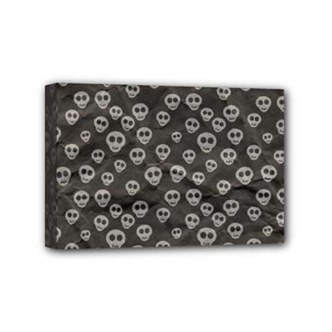 Skull Halloween Background Texture Mini Canvas 6  X 4  (stretched) by Ket1n9