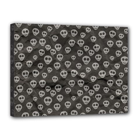 Skull Halloween Background Texture Canvas 16  X 12  (stretched) by Ket1n9