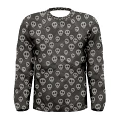 Skull Halloween Background Texture Men s Long Sleeve T-shirt by Ket1n9