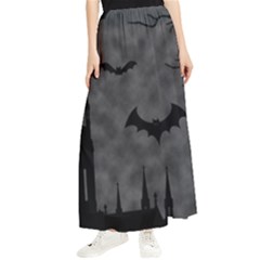 Halloween Background Halloween Scene Maxi Chiffon Skirt by Ket1n9