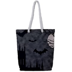 Halloween Background Halloween Scene Full Print Rope Handle Tote (small) by Ket1n9