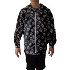 Skull Halloween Background Texture Kids  Hooded Windbreaker by Ket1n9