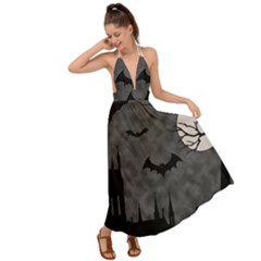 Halloween Background Halloween Scene Backless Maxi Beach Dress by Ket1n9