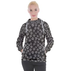 Skull Halloween Background Texture Women s Hooded Pullover by Ket1n9