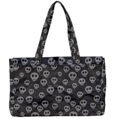 Skull Halloween Background Texture Canvas Work Bag by Ket1n9