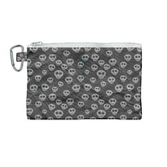 Skull Halloween Background Texture Canvas Cosmetic Bag (medium) by Ket1n9