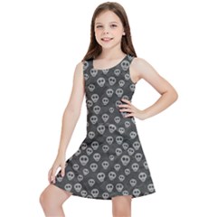 Skull Halloween Background Texture Kids  Lightweight Sleeveless Dress by Ket1n9