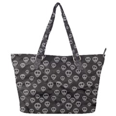 Skull Halloween Background Texture Full Print Shoulder Bag by Ket1n9