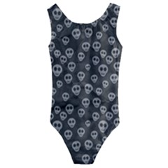 Skull Halloween Background Texture Kids  Cut-out Back One Piece Swimsuit by Ket1n9