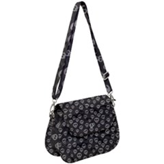 Skull Halloween Background Texture Saddle Handbag