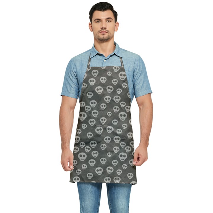 Skull Halloween Background Texture Kitchen Apron