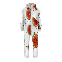 Seamless Background Pattern-with-watermelon Slices Hooded Jumpsuit (kids)