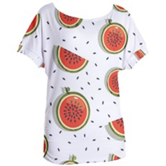 Seamless Background Pattern-with-watermelon Slices Women s Oversized T-shirt by Ket1n9