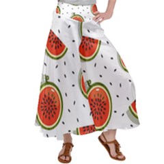 Seamless Background Pattern-with-watermelon Slices Women s Satin Palazzo Pants by Ket1n9