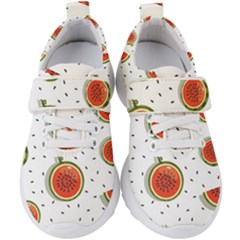 Seamless Background Pattern-with-watermelon Slices Kids  Velcro Strap Shoes by Ket1n9