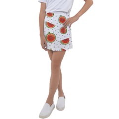 Seamless Background Pattern-with-watermelon Slices Kids  Tennis Skirt by Ket1n9