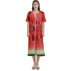 Seamless Background With Watermelon Slices Women s Cotton Short Sleeve Night Gown by Ket1n9