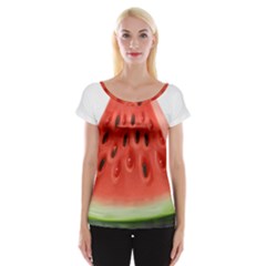 Seamless Background With Watermelon Slices Cap Sleeve Top by Ket1n9