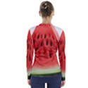 Seamless Background With Watermelon Slices V-Neck Long Sleeve Top View2