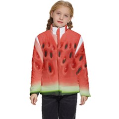 Seamless Background With Watermelon Slices Kids  Puffer Bubble Jacket Coat by Ket1n9