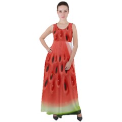 Seamless Background With Watermelon Slices Empire Waist Velour Maxi Dress by Ket1n9