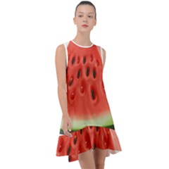 Seamless Background With Watermelon Slices Frill Swing Dress by Ket1n9