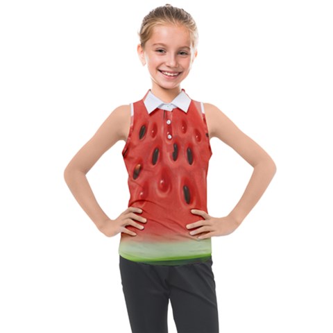 Seamless Background With Watermelon Slices Kids  Sleeveless Polo T-shirt by Ket1n9