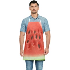 Seamless Background With Watermelon Slices Kitchen Apron by Ket1n9