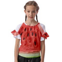 Seamless Background With Watermelon Slices Kids  Cut Out Flutter Sleeves by Ket1n9