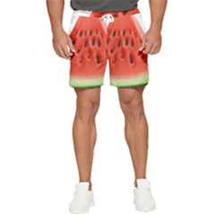 Seamless Background With Watermelon Slices Men s Runner Shorts by Ket1n9