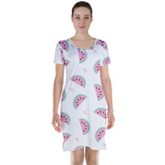 Fresh Watermelon Slices Texture Short Sleeve Nightdress