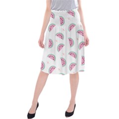 Seamless Background With Watermelon Slices Midi Beach Skirt by Ket1n9