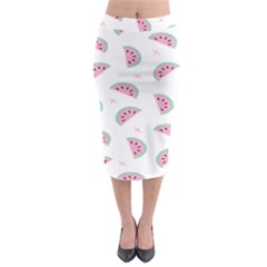 Fresh Watermelon Slices Texture Midi Pencil Skirt by Ket1n9