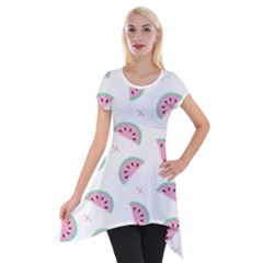 Watermelon Wallpapers  Creative Illustration And Patterns Short Sleeve Side Drop Tunic by Ket1n9