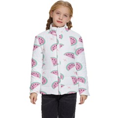 Fresh Watermelon Slices Texture Kids  Puffer Bubble Jacket Coat by Ket1n9