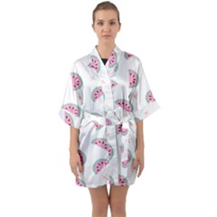 Watermelon Wallpapers  Creative Illustration And Patterns Half Sleeve Satin Kimono  by Ket1n9