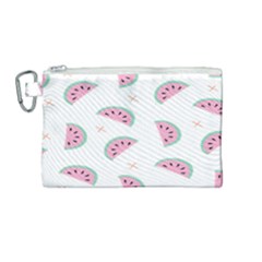 Fresh Watermelon Slices Texture Canvas Cosmetic Bag (medium) by Ket1n9