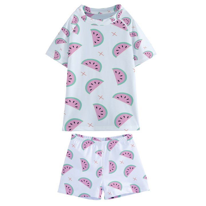 Watermelon Wallpapers  Creative Illustration And Patterns Kids  Swim T-Shirt and Shorts Set