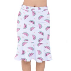 Fresh Watermelon Slices Texture Short Mermaid Skirt by Ket1n9