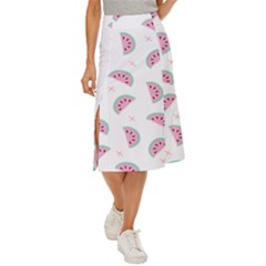 Fresh Watermelon Slices Texture Midi Panel Skirt by Ket1n9