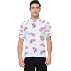 Fresh Watermelon Slices Texture Men s Short Sleeve Rash Guard by Ket1n9