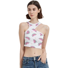 Seamless Background With Watermelon Slices Cut Out Top