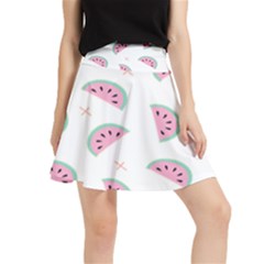 Fresh Watermelon Slices Texture Waistband Skirt by Ket1n9